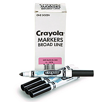 Crayola Broad Line Washable Markers, Broad Bullet Tip, Black, 12/Box (CYO587800051)