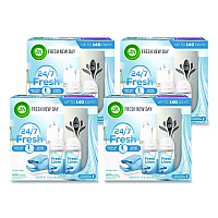 Air Wick Freshmatic Ultra Automatic Starter Kit, Gadget/(2) 5.89 oz Fresh Linen Refills/AA Battery, 4 Kits/Carton (RAC01918CT)