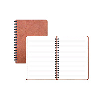 Blue Sky ASMBLD Faux Leather Wirebound Notebook, 1-Subject, Medium/College Rule, Tan Cover, (80) 8.5 x 5.75 Sheets (BLS150538)