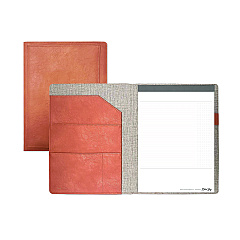 Blue Sky ASMBLD Professional Faux Leather Padfolio, 8.5 x 11 Pad, 9.45 x 12.13, Snap Closure, Tan (BLS150537)