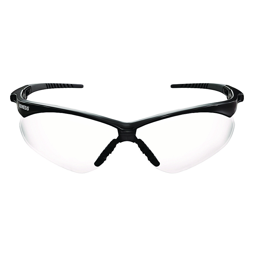 KleenGuard V30 Nemesis VL Safety Glasses, Black Frame, Clear Lens, 12/Carton (KCC55401)