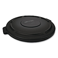 Rubbermaid Commercial BRUTE Self-Draining Flat Top Lids for 32 gal Round BRUTE Containers, 22.25" Diameter, Black (1867532EA)