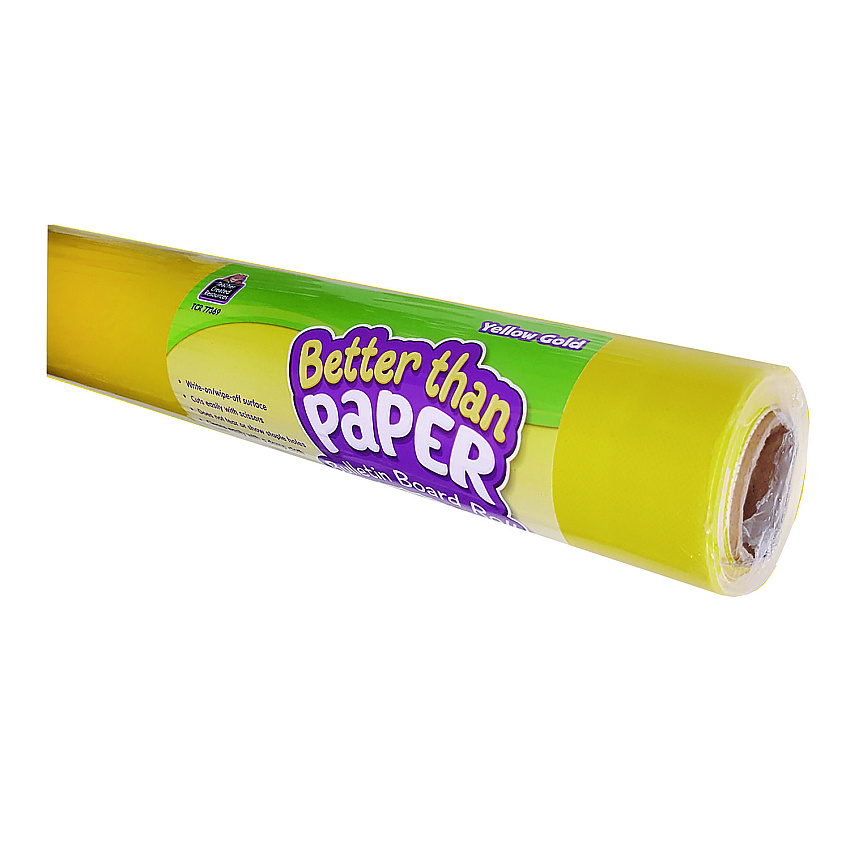 Teacher Created Resources Better Than Paper Bulletin Board Roll, 4 ft x 12 ft, Yellow Gold (TCR77369)