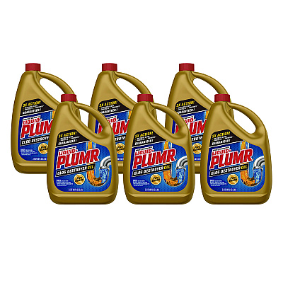 Liquid Plumr Pro-Strength Full Clog Destroyer Plus PipeGuard, Gel, 80 oz, 6/Carton (CLO00228CT)