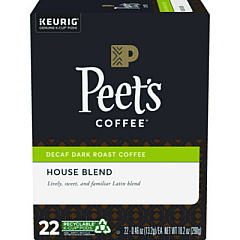 Peet's Coffee House Blend Decaf  K-Cups, 22/Box (GMT6544)