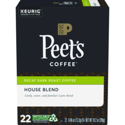 Peet's Coffee House Blend Decaf  K-Cups, 22/Box (GMT6544)