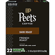 Peet's Coffee French Roast Coffee K-Cups, 22/Box (GMT6545)