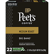 Green Mountain Coffee Roasters Roasters Roasters Peet's Big Bang K-Cup, Big Bang, K-Cup, 22/Box (GMT6664)