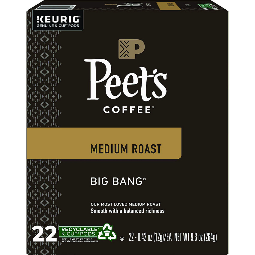 Green Mountain Coffee Roasters Roasters Roasters Peet's Big Bang K-Cup, Big Bang, K-Cup, 22/Box (GMT6664)