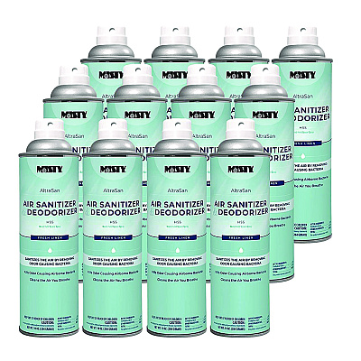 Misty Handheld Air Sanitizer/Deodorizer, Fresh Linen, 10 oz Aerosol Spray, 12/Carton (AMR1037236)