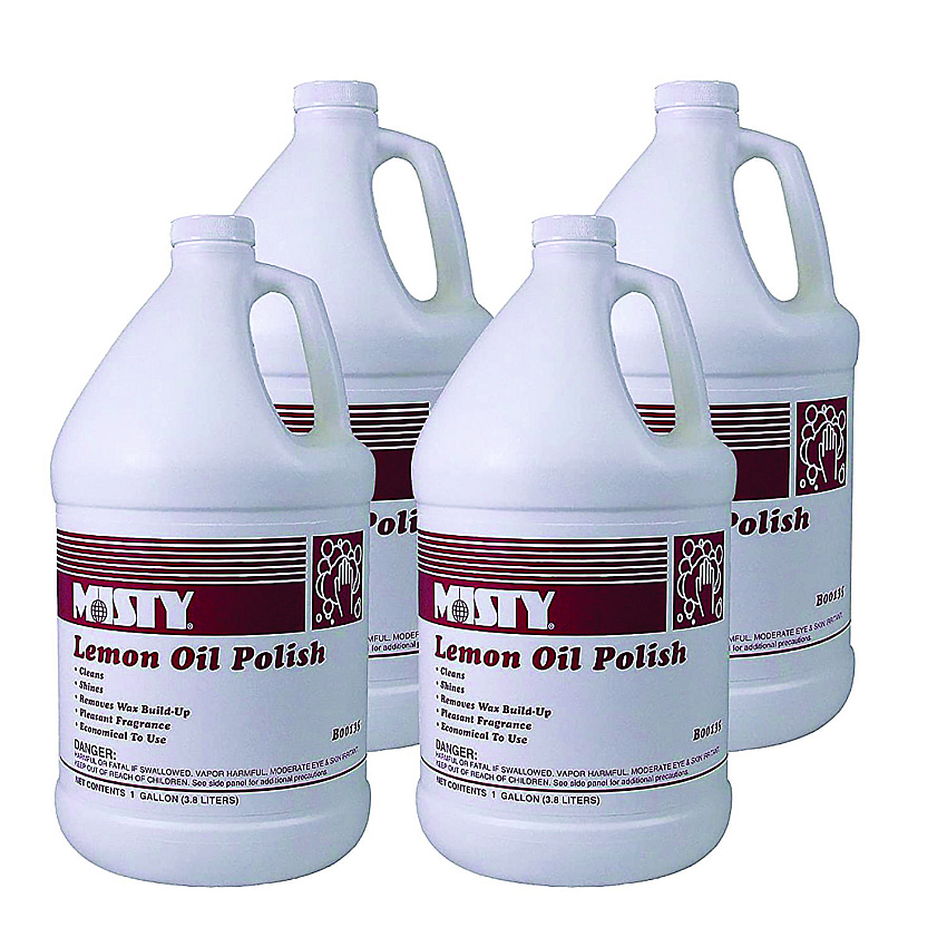 Misty Lemon Oil Furniture Polish, Lemon Scent, 1 gal Bottle, 4/Carton (AMR1001517)