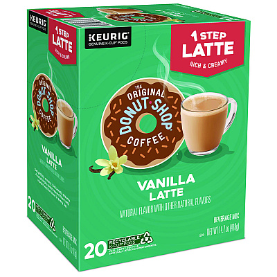 The Original Donut Shop Vanilla One Step Latte K-Cup, 20/Box (DIE8177)
