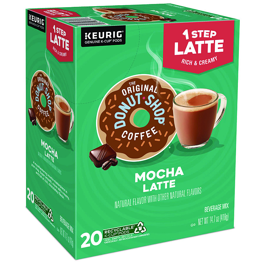 The Original Donut Shop Mocha One Step Latte K-Cup, Vanilla, 20/Box (DIE8179)