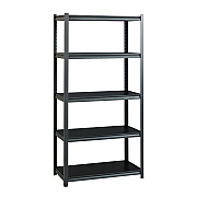 Alera Steel Shelving Unit with Laminate Shelves, Five-Shelf, 36w x 18d x 72h, Steel, Black/Gun Metal Gray (ALESU721836L)