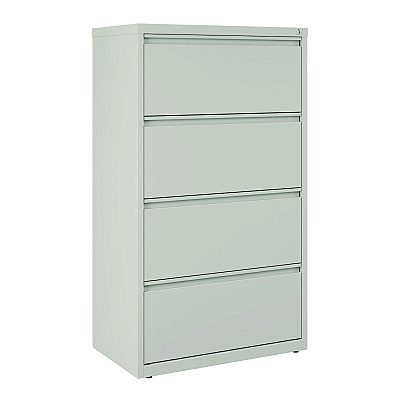 Alera Lateral File, 4 Legal/Letter-Size File Drawers, Light Gray, 30" x 18.62" x 52.5" (ALEHLF3054LG)