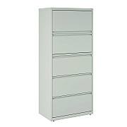 Alera Lateral File, 5 Legal/Letter-Size File Drawers, Light Gray, 30" x 18.62" x 67.62" (ALEHLF3067LG)