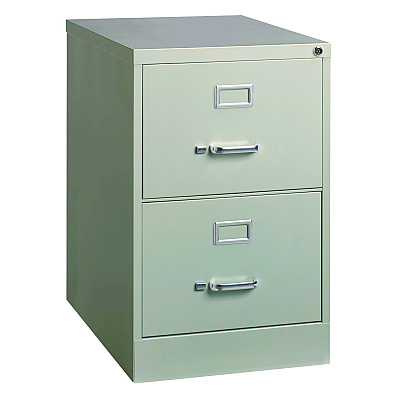 Alera Two-Drawer Economy Vertical File, 2 Legal-Size File Drawers, Light Gray, 15" x 25" x 28.38" (ALEHVF1929LG)