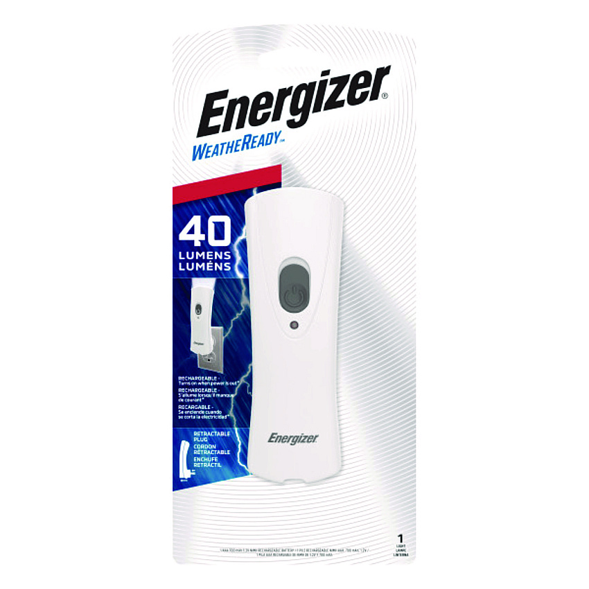 Energizer Weather Ready LED Flashlight, 1 NiMH Rechargeable Battery (Included), Silver/Gray (EVERCL1NM2WR)