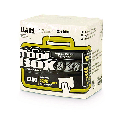 TOOLBOX Z300 Quarterfold Wipers, 1-Ply, 11.87 x 13, White, 12/Carton (SLR2010001)