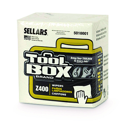 TOOLBOX Z400 Quarterfold Wipers, 1-Ply, 11.87 x 13, White, 12/Carton (SLR5010001)
