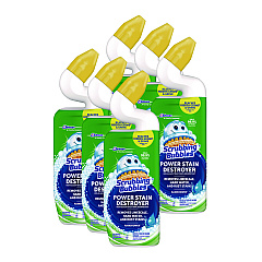 Scrubbing Bubbles Power Stain Destroyer Toilet Bowl Disinfectant, Rainshower Scent, 24 oz Bottle, 6/Carton (SJN309110)