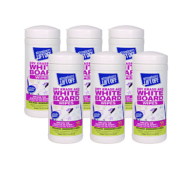 Motsenbocker's Lift-Off Dry Erase Cleaner Wipes, Cloth, 7 x 12, 40/Canister, 6 Canisters/Carton (MOT42703CT)