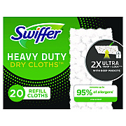 Swiffer Heavy-Duty Dry Refill Cloths, 10.3 x 7.8, White, 20/Pack, 4 Packs/Carton (PGC77197)