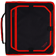 Five Star Zipper Binder, 3 Rings, 2" Capacity, 11 x 8.5, Black/Red Accents (FVS29052CE8)