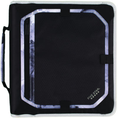Five Star Zipper Binder, 3 Rings, 2" Capacity, 11 x 8.5, Black/Gray Accents (FVS29052IT8)