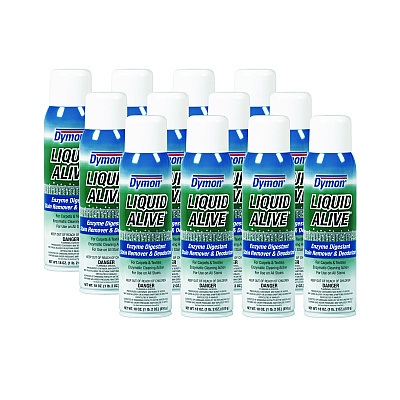 Dymon LIQUID ALIVE Carpet Cleaner/Deodorizer, 20 oz Aerosol Spray, 12/Carton (ITW33420)