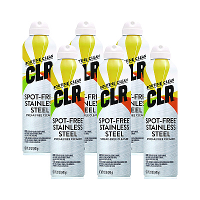 CLR Spot-Free Stainless Steel Cleaner, Citrus, 12 oz Can, 6/Carton (JELCSS12)