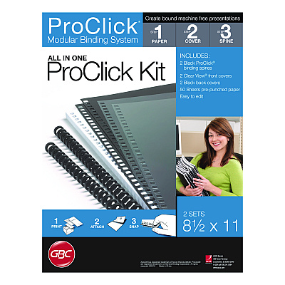 GBC Instant Report Kit, 5/16" Capacity, Clear/Black Cover, Black Spine (GBC2515665)
