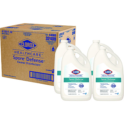 Clorox Healthcare Spore Defense Cleaner Disinfectant, Open System, 1 gal Bottle, 4/Carton (CLO32409)