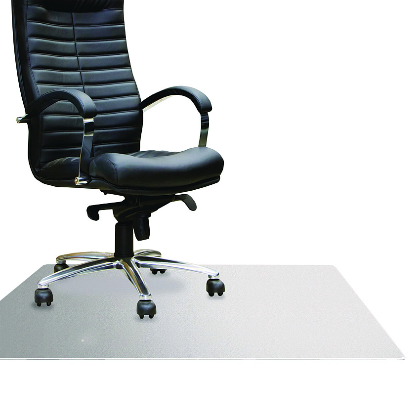 Floortex Cleartex MegaMat Heavy-Duty Polycarbonate Mat for Hard Floor/All Carpet, 46 x 53, Clear (FLRECM121345ER)