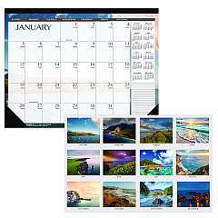 House of Doolittle Recycled Earthscapes Desk Pad Calendar, Seascapes Photography, 22 x 17, Black Binding/Corners,12-Month (Jan to Dec): 2026 (138)