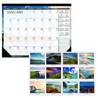 House of Doolittle Recycled Earthscapes Desk Pad Calendar, Seascapes Photography, 22 x 17, Black Binding/Corners,12-Month (Jan to Dec): 2026 (138)