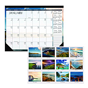 House of Doolittle Recycled Earthscapes Desk Pad Calendar, Seascapes Photography, 18.5 x 13, Black Binding/Corners,12-Month (Jan to Dec): 2026 (1386)