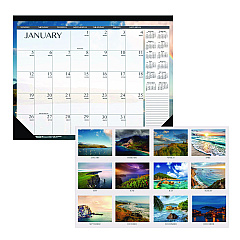 House of Doolittle Recycled Earthscapes Desk Pad Calendar, Seascapes Photography, 18.5 x 13, Black Binding/Corners,12-Month (Jan to Dec): 2026 (1386)