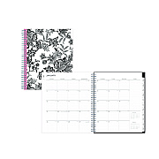 Blue Sky Analeis Monthly Planner, Floral Artwork, 10 x 8, White/Black/Coral Cover, 12-Month (Jan to Dec): 2026 (100004)
