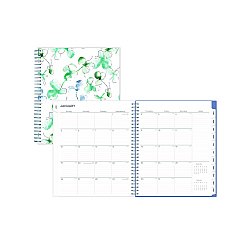 Blue Sky Lindley Monthly Planner, Floral Artwork, 10 x 8, White/Blue/Green Cover, 12-Month (Jan to Dec): 2026 (101582)