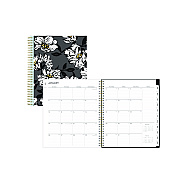 Blue Sky Baccara Dark Monthly Planner, Floral Artwork, 10 x 8, Gray/Black/Gold Cover, 12-Month (Jan to Dec): 2026 (110216)