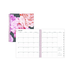 Blue Sky Joselyn Monthly Wirebound Planner, Floral Artwork, 10 x 8, Pink/Peach/Black Cover, 12-Month (Jan to Dec): 2026 (110395)