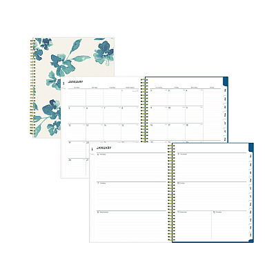 Blue Sky Bakah Blue Weekly/Monthly Planner, Floral Artwork, 11 x 8.5, Blue/White Cover, 12-Month (Jan to Dec): 2026 (137261)