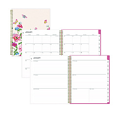 Blue Sky Fly By Frosted Weekly/Monthly Planner, Butterflies Artwork, 11 x 8.5, Blush/Pink Cover, 12-Month (Jan to Dec): 2026 (140195)
