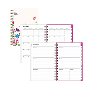 Blue Sky Fly By Frosted Weekly/Monthly Planner, Butterflies Artwork, 8 x 5, Blush/Pink Cover, 12-Month (Jan to Dec): 2026 (140196)