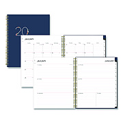 Blue Sky Ashlyn Weekly/Monthly Planner, Floral Artwork, 11 x 8.5, Navy/Multicolor Cover, 12-Month (Jan to Dec): 2026 (143957)