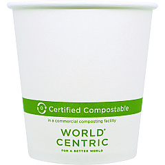World Centric Paper Hot Cups, White, 1,000/Carton (WORCUPA10)