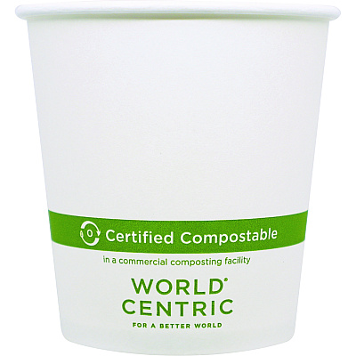 World Centric Paper Hot Cups, White, 1,000/Carton (WORCUPA10)
