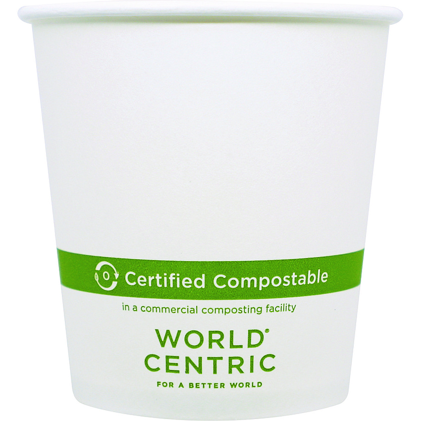 World Centric Paper Hot Cups, White, 1,000/Carton (WORCUPA10)