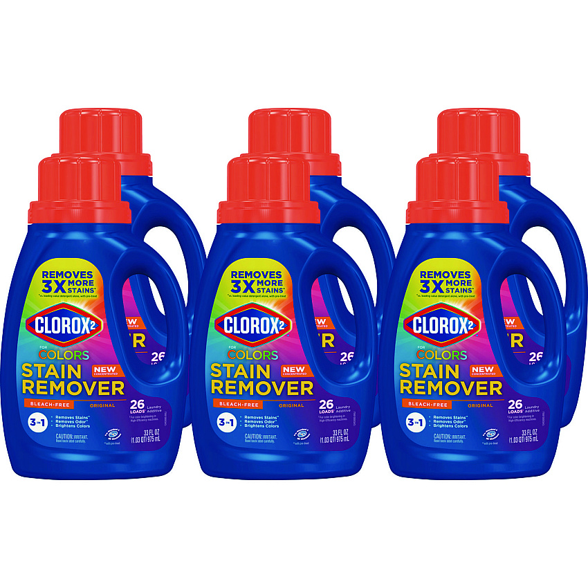 Clorox 2 For Colors Stain Remover and Laundry Additive, Regular, 33 oz Bottle, 6/Carton (CLO30037)